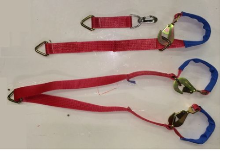 x4 4MTR RED RECOVERY WHEEL STRAPS