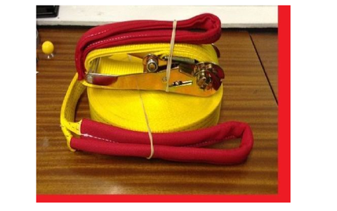 x2 4MTR RED RECOVERY WHEEL STRAPS